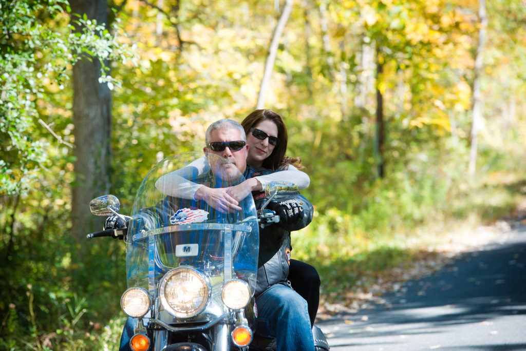 couple on motorcycle