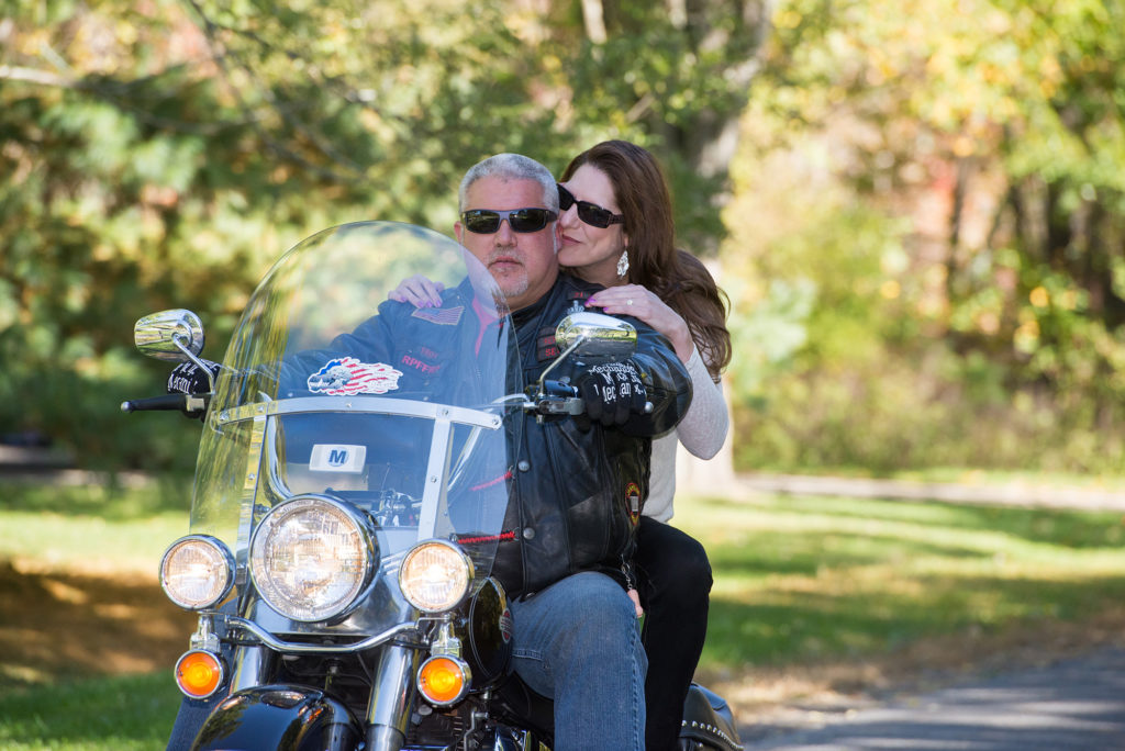 couple on motorcycle