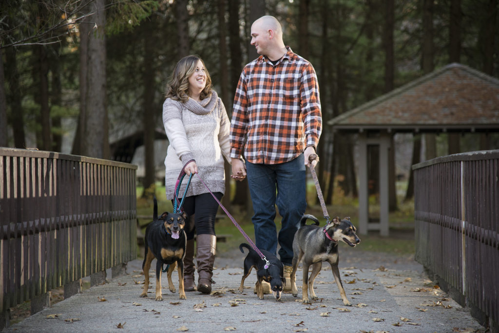 couple with dogs