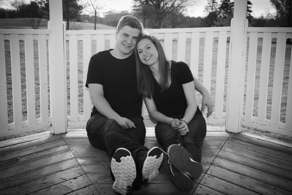 black and white portrait of couple