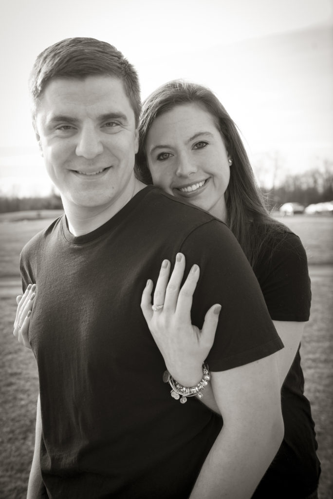 black and white portrait of couple